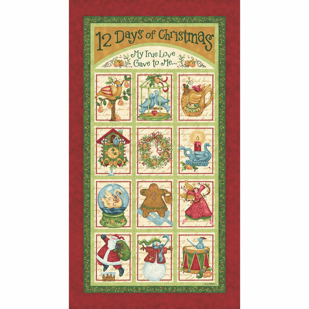 Benartex Fabrics 12 Days of Christmas Nancy Halvorsen My True Love